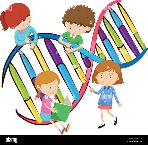 Kids and human DNA illustration Stock Vector Image & Art - Alamy