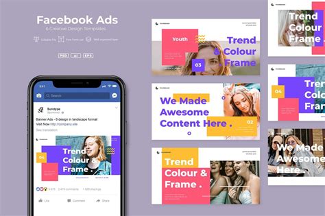 Srtp Facebook Ads V6 By Surotype On Envato Elements Facebook Ads Design Facebook Ad