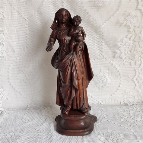 Escultura Virgen con el Niño Madera siglo XIX Catawiki