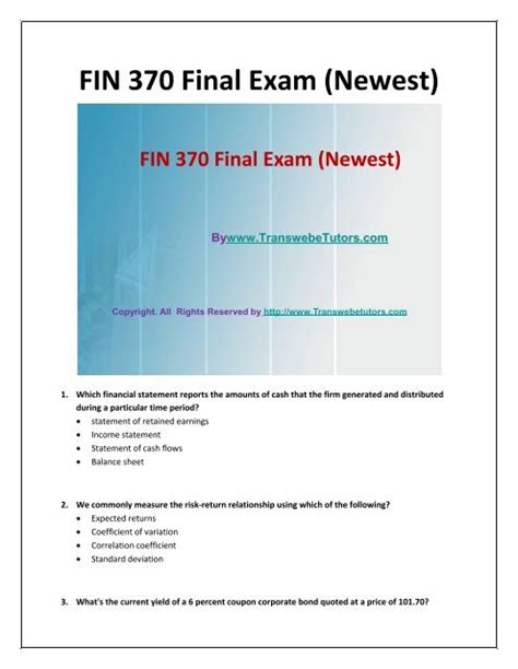 Fin Final Exam Assignment