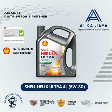 Jual Oli Mesin Mobil Shell Helix Ultra 4l Sae 5w 30 Original Shell Cek