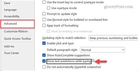 How To Enable Or Disable Text Predictions In Microsoft Word