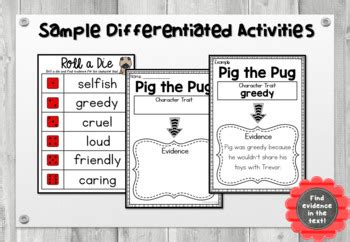 Pig The Pug Character Traits Activities By Glistening Gems Tpt