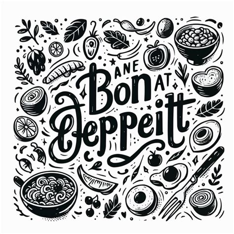 Premium Vector Free Vector Hand Drawn Bon Appetit Lettering