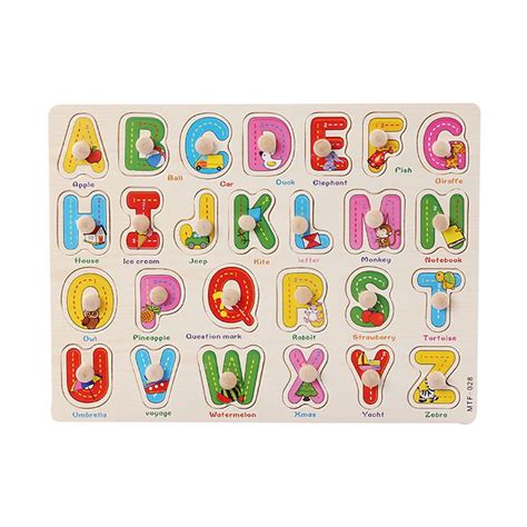 XEOVHV Wooden Puzzles for Toddlers, ABC Alphabet Number Shape Puzzle ...