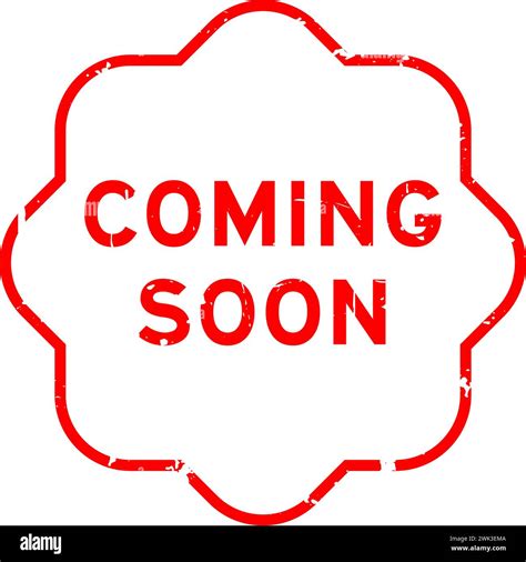 Grunge Red Coming Soon Word Rubber Seal Stamp On White Background Stock