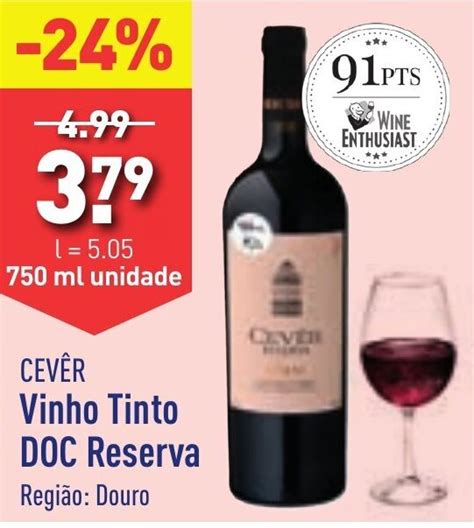 Promoção CEVÊR Vinho Tinto DOC Reserva 750ml em ALDI