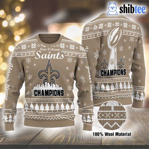 New Orleans Saints Personalized Champions Ugly Sweateer Shibtee Clothing