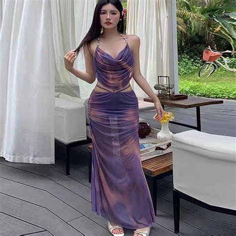 Women S Piece Bikini Set Split Belly Covering Swimsuit Long Skirt Girls Beach Vacation