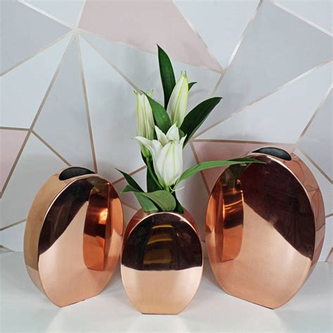 Copper Round Vases By G Decor In 2021 Copper Vase Rose Gold Vase