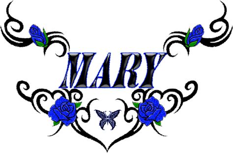 Mary In Glitter Text