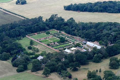 Holkham Hall Walled Gardens Aerial Image - Norfolk UK