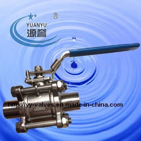 Sanitary Ball Valve With Fulled Cavity PTFE Seat China Sanitary 3 PC