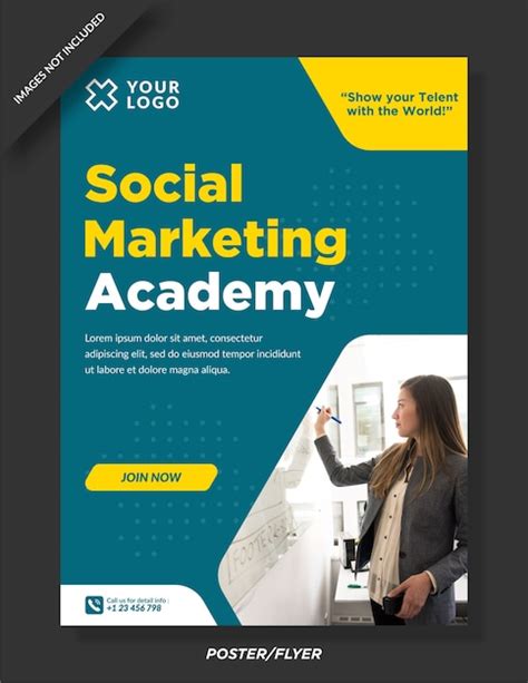 Premium Vector Social Marketing Academy Poster Design Template