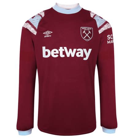 CAMISA MANGA LONGA WEST HAM UNITED 2023 UNIFORME TITULAR UMBRO