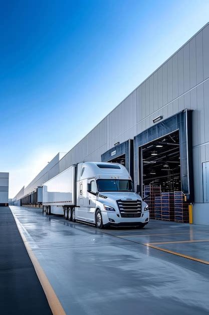 Premium Photo The Truck Is Parked On The Loading Dock Of An