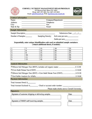 Fillable Online Nmsp Cals Cornell Submission Form ISNT CSNT S Test