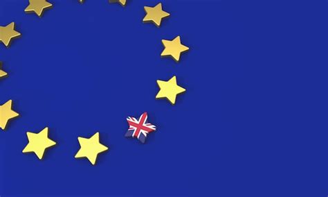 Brexit concept estrelas amarelas da união europeia a bandeira do