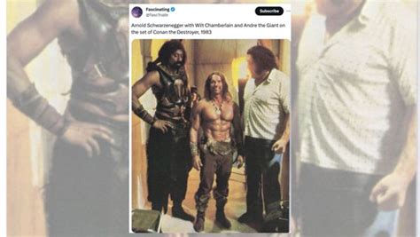 This Is A Real Pic Of Arnold Schwarzenegger Next To Wilt Chamberlain And André The Giant