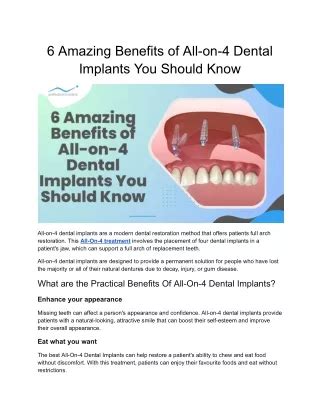 PPT 6 Amazing Benefits Of All On 4 Dental Implants You Should Know