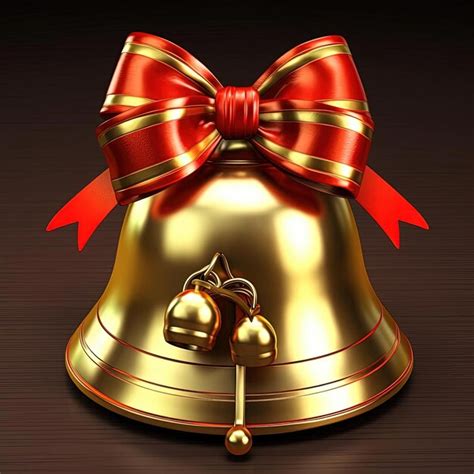 Premium Ai Image Christmas Bell With Bow Inside