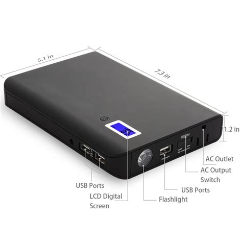 NexGadget Patented 24000mAh Multi-Function Laptop Power Bank With 1 AC ...