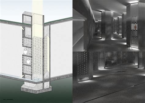 architecture project light infused columbarium  dynamic wells