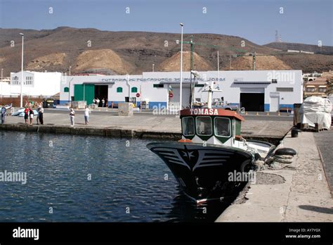 Morro Jable Harbour Quayside And Fish Market Fuerteventura Europe