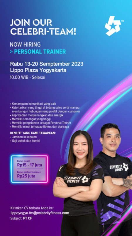 Lowongan Kerja Personal Trainer Di Celebrity Fitness Lippo Yogyakarta