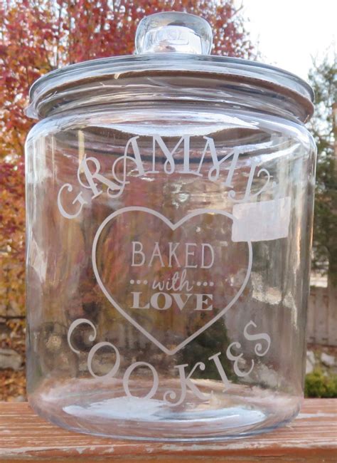 Custom Glass Etched Cookie Or Treat Jar Etsy