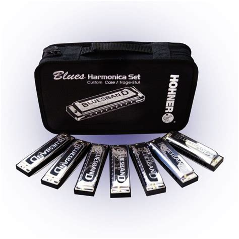 Hohner Blues Band Harmonica Set 7 Blues Harps with Carry Case A,Bb,C,D ...