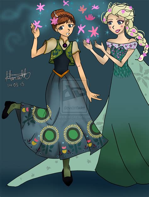 Anna And Elsa Frozen Fever Fan Art Fanpop