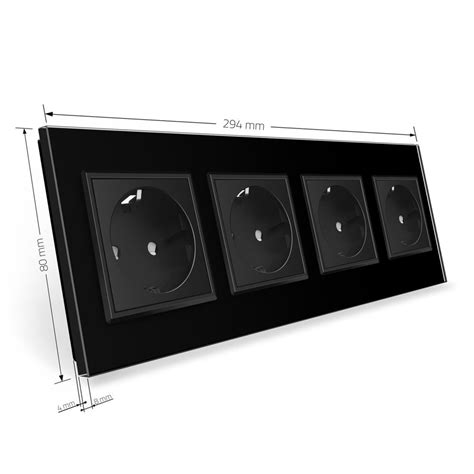 Розетка электрическая четырехпостовая - черная - Livolo Розетки ...