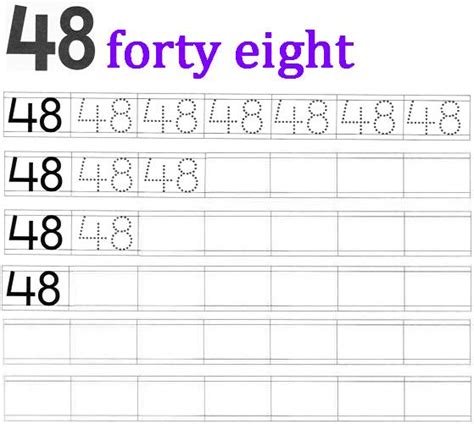 Worksheet on Number 48 | Preschool Number Worksheets | Number 48