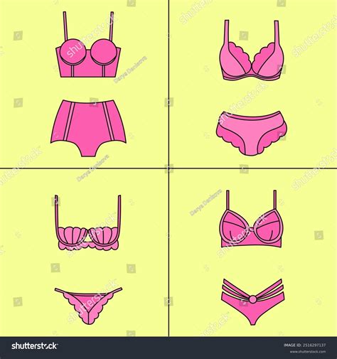 Womens Pink Bikini Lace Lingerie Set Stock Vector Royalty Free 2516297137 Shutterstock
