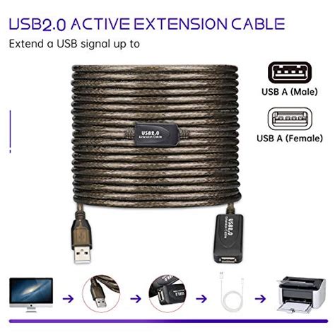 LDKCOK USB 2 0 Type A Male To A Female Active Repeater Extension Cable