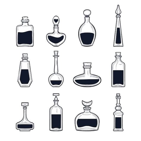 Doodle Potion Vector Clipart Bottle Drawing Doodles Clip Art Porn Sex Picture