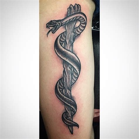 Rod of Asclepius – LIVING SHADOWS TATTOOS