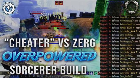 ESO CHEATER Vs BIG ZERG OVERPOWERED Sorcerer Build PvP Gameplay