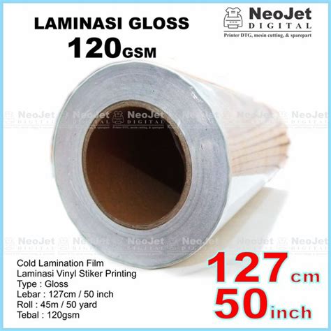 Jual Bahan Laminasi Dingin Gloss Kilap Gsm Lebar Cm Panjang