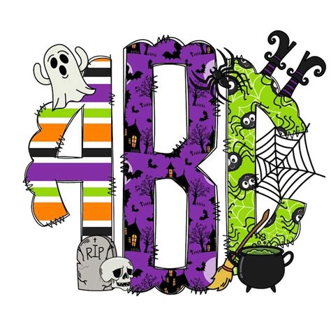 Halloween Monogram Letter with Clip Art PNG, Halloween Clipa - Inspire ...