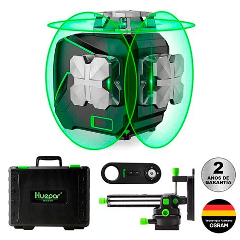 Nivel Láser Verde Huepar S03CG 12 Línea 3D Bluetooth Control - Real Plaza