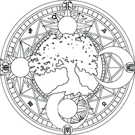 Wiccan Pentagram Coloring Sketch Coloring Page