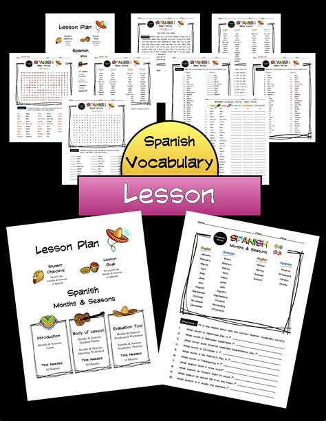 Spanish Months & Seasons Lesson Packet | Made By Teachers