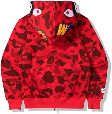 Bape Hoodie Jaw Camo Jacket Hoodie Shark Mouth Sweatshirt Full Zip Up For Adultsspurple