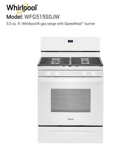 Whirlpool 30 inch Self Clean Gas Range With Cast Iron Grates In White -- LP Gas - Morgan's ...