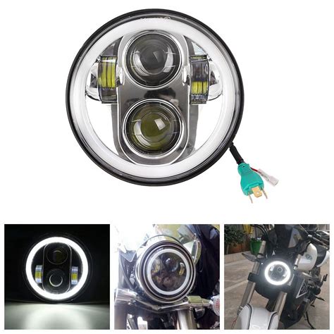 Faro LED H4 Hi Lo Beam 5 De 5 75 Para Motocicleta Faro Con Anillo De