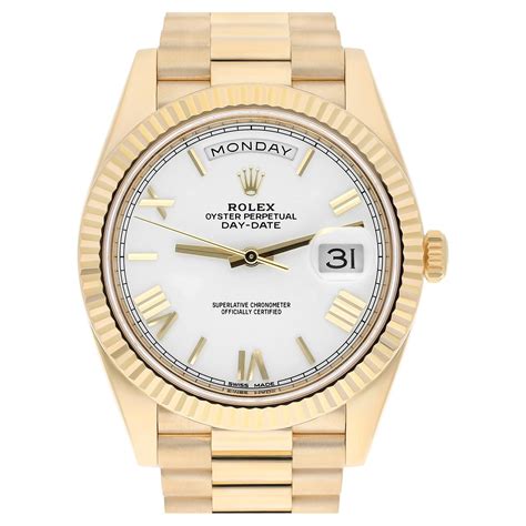 Rolex Day Date 40 Presidential 228238 Silver Dial Yellow Gold Watch