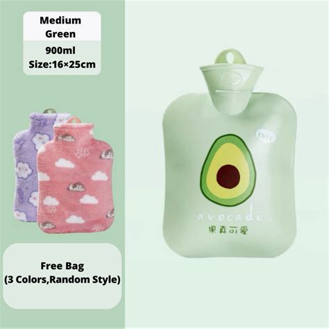 SG 400ml 900ml 1300ml Leak Proof Hot Water Bag With Removable Plush Cover For Cramps Pain