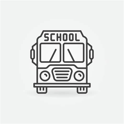 School Bus vector concept outline icon. Front View 15770617 Vector Art ...